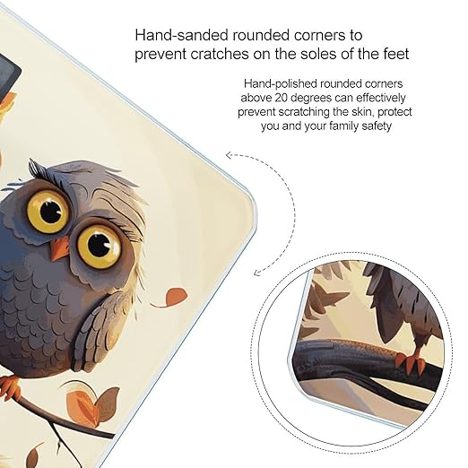 Owls Birds Bathroom Scale Ultra-Bright Liquid Crystal Screen Weight Scale Accurate Bathroom Body Scales for Body Weight Bathroom Pet Home Bedroom Gift-Giving