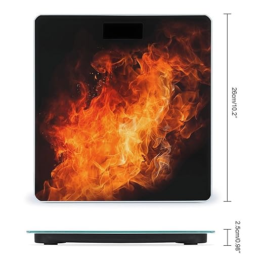 Roaring Flame Scale for Body Weight High Precision Digital Weight Scales with LCD Display Anti-Slip Sturdy Slim Tempered Glass Bathroom Scale for Home Use