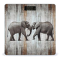 Elephant on Wood Scale for Body Weight Precision Bathroom Weighing Scales with Back Lit LCD Display Sturdy Tempered Glass Body Weight Scales Digital Bathroom Scale 400lb