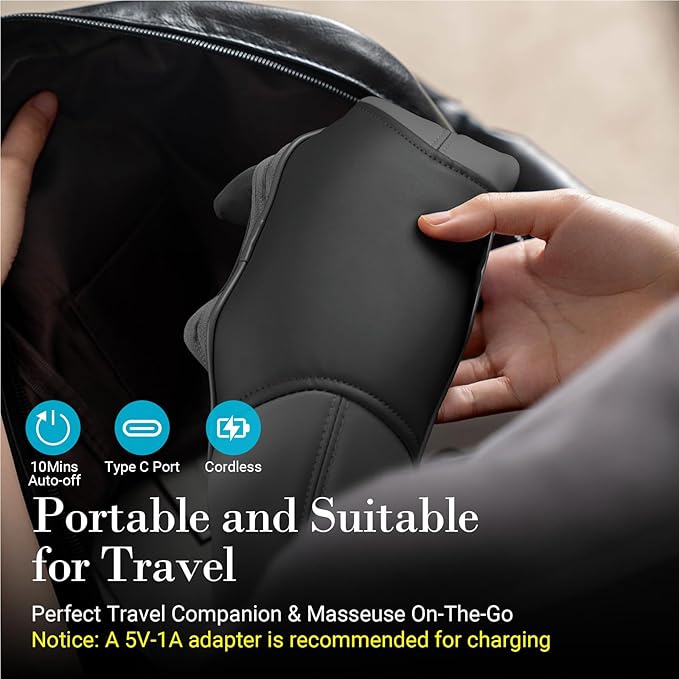 Neck Shoulder Massager with Heat - FSA Eligible 4D Expert Deep Tissue Kneading Massager Rechargeable Massage for Neck Shoulder Traps and Back Pain Relief