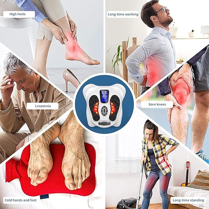 Creliver EMS &amp TENS Foot Nerve Muscle Massager Electric Foot Stimulator Improves Circulation Feet Legs Circulation Machine Relieves Body Pains Neuropathy (FSA or HSA Eligible)