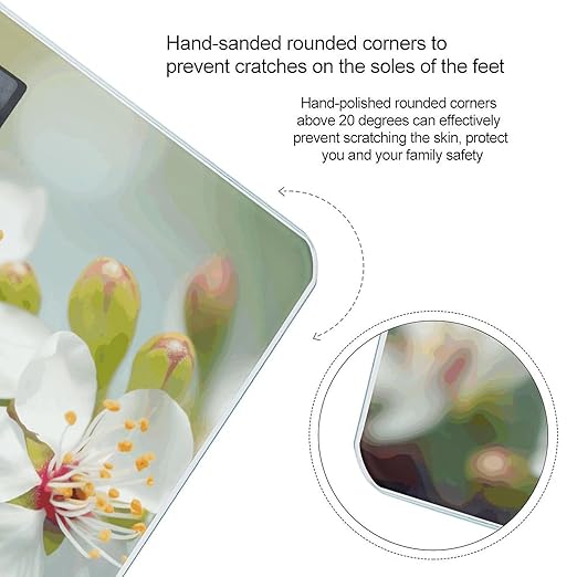 Digital Bathroom Scale for Body Weight Scale with Bright LCD Display High Accuracy Step-On Technology Auto On/Off Butterfly Ladybug Flower Digital Scales 400 Lbs /180kg