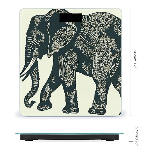 Elephant Digital Bathroom Scale for Body Weight Weighing Scale with Backlit LCD Display High Precision Measurements &amp Measures Weight Up to 180kg