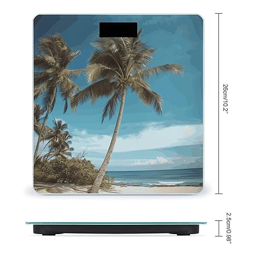 Beach Coconut Tree Scale for Body Weight Digital Bathroom Scale Precision Smart Weighing Scales with Clear LED Display Accurate High Precision Scales Weighing Machine