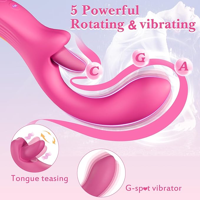 Dual Stimulation Adult for Women 10 Frequency Thrusting Stimulation Modes with Strong Suction Cup for Hands Free Play Automatic Electric Machine Tool for Women Pleasure DFG148