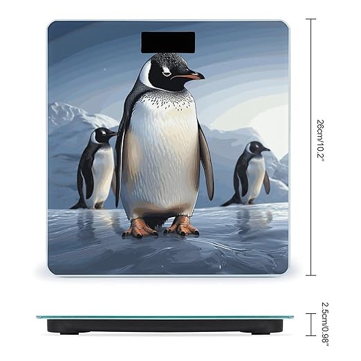 Penguin Scale for Body Weight Anti-Slip Digital Bathroom Scale Sturdy Toughened Glass Weighing Scales High Precision Safe Rounded Corners Smart Scales