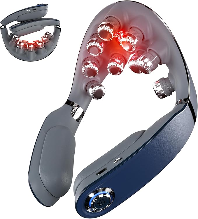 SKG G7 Pro Fold Neck Massager for Pain Relief Deep Tissue Vibration Cordless Travel MassagerFoldable Neck Massager for Office Home Car Gifts for Men Women Dad Mom Grandpa