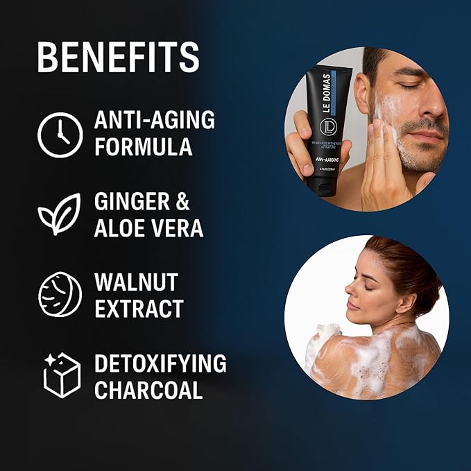 Body Wash &amp Face Wash Set for Men &amp Women – Natural Skincare with Aloe Vera Rice &amp Coconut Charcoal Hydrating Moisturizer &amp Oil Cleanser Travel Size Skin Care Products for All Skin