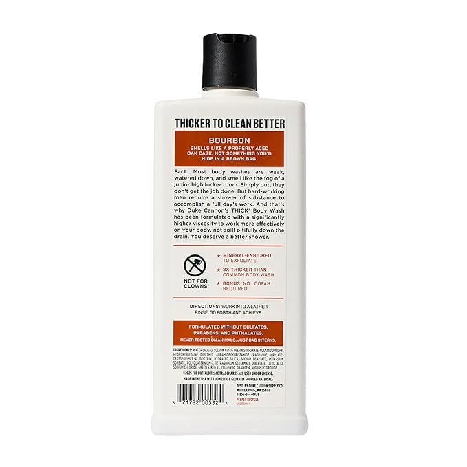 Duke Cannon Supply Co. THICK High-Viscosity Body Wash for Men THICK IN A BOX Variety 3 Pack - Premium Ingredients Plant-Based Thickeners Superior Lather Natural Exfoliate 17.5 Fl Oz (3 Pack)