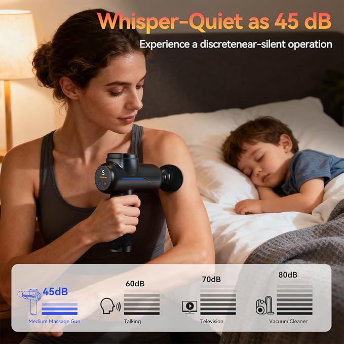 Massage Gun Pro 5 Adjustable Speeds for Back Neck Muscle Recovery with Carry Case for Professional Athlete Gym and TravelMassager for Pain Relief Deep Tissue (Black)