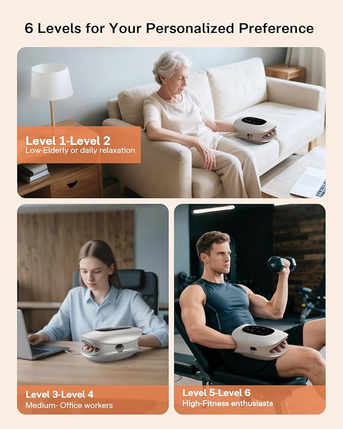 ALLJOY Hand Massager with Heat and Compression Knuckle Stretching and Hand Massage 6 Modes 6 Intensities 3 Heat for Arthritis and Carpal Tunnel Relief Valentines Day Gifts for Women Men(White)