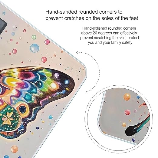 Butterfly Drip Spray Watercolor Scale for Body Weight Smart Scales Digital Bathroom Scale High Precision Weighing Scales with Large Display Weighing Machine for People