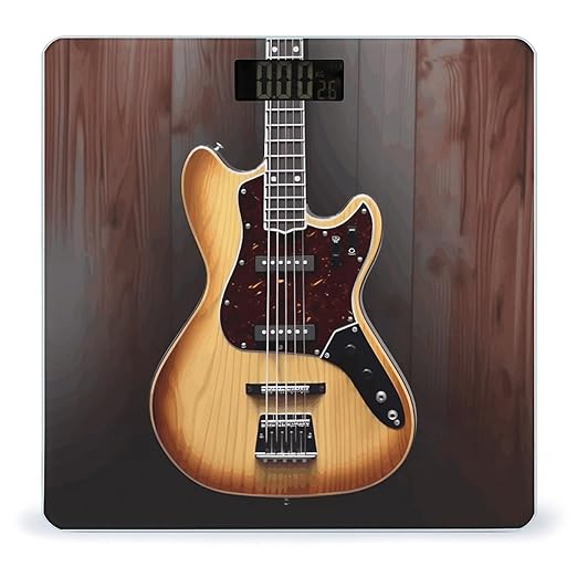 Guitar Musical Instrument Weight ScaleClear LED Display Bathroom Digital Weighing ScaleTempered Glass Digital Bathroom Scale for Body Weight Capacity Up to 400 Lbs