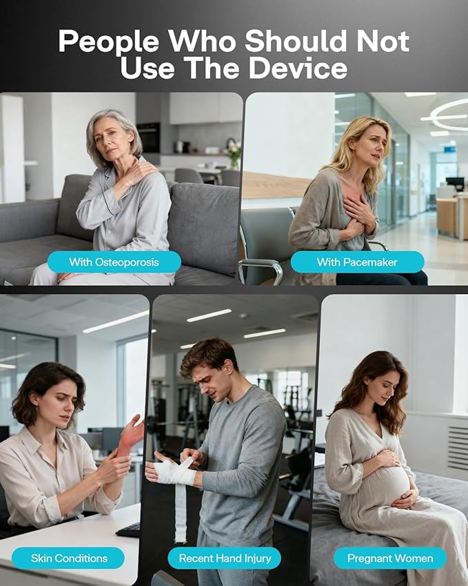 ALLJOY Hand Massager for Arthritis and Carpal Tunnel Relief Touchscreen Cordless Hand Massager with Vibration and Heat 6 Levels Pressure Point Therapy Gifts for Women/Men