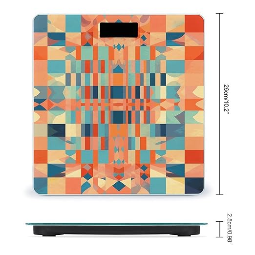 Light Colored Pattern Bathroom Scale for Body Weight Bathroom Weighing Scale with Backlit LCD Display Highly Accurate Measures Weight Up to 180kg