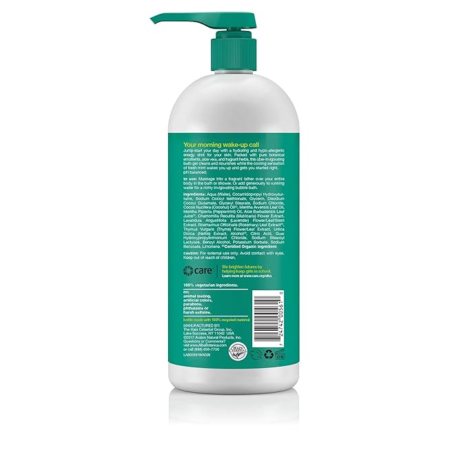 Alba Botanica Very Emollient Bath &amp Shower Gel Sparkling Mint 32 fl oz