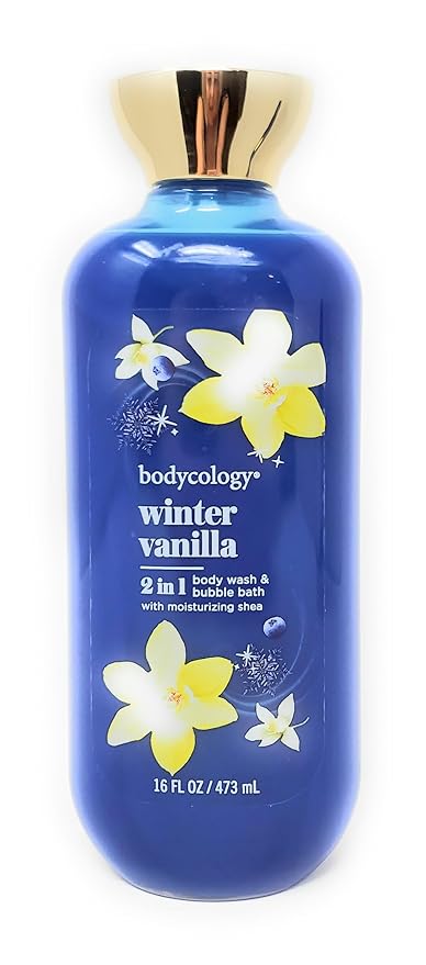 Winter Vanilla 2 in 1 Body Wash &amp Bubble Bath 16 fl oz &amp Winter Vanilla Butter Body Cream 8 oz (Pack of 2)