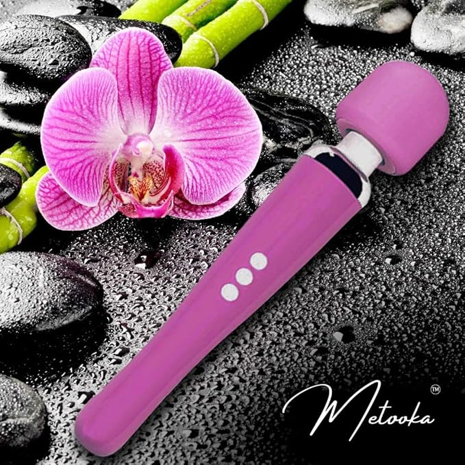 Therapeutic Cordless Massager - Powerful Massage Tool Handheld 8 Speeds 20 Patterns - Rechargeable Hand Massagers for Sore Muscles - Hand Held Massage Tool for Neck &amp Back