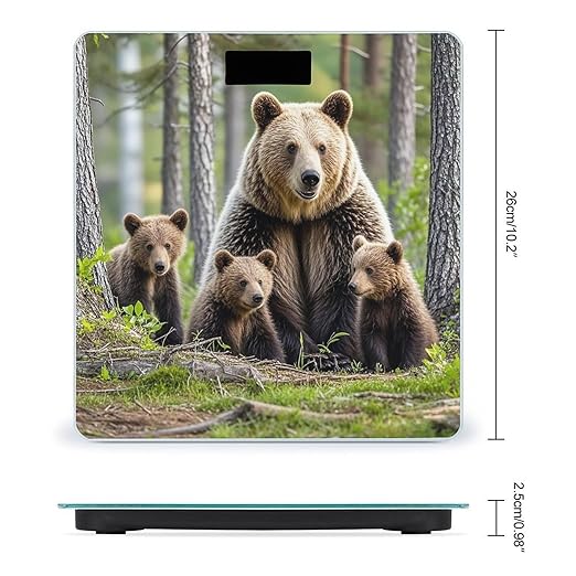 Mother Bear Cubs Scale for Body Weight Smart Scales Digital Bathroom Scale High Precision Weighing Scales with Large Display Weighing Machine for People