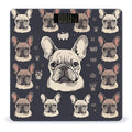I Love French Bulldog Bathroom Scale Automatic Power On/Off Body Scales LCD Backlight Display Square Digital Scale Rounded Corners Bathroom Scales for Home Bedrooms