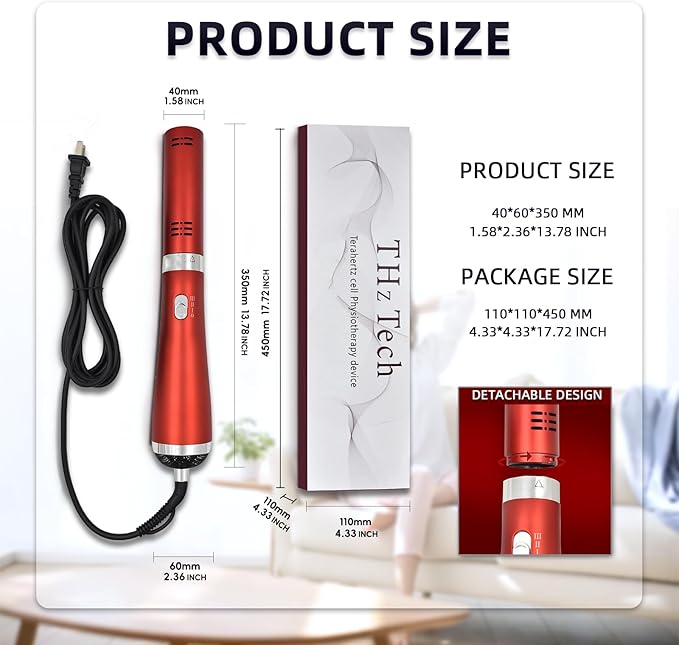 Generic Terahertz (THZ) Wand Therapy Devices Blower Healthy Physiotherapy Plates Electric Heating Therapy Massage Quantum Wellness/Body/Water Enhancement Terahertz Frequency Wand Red