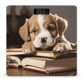 Puppy Dog with Book Digital Bathroom Scale for Body Weight Weighing Scale with Backlit LCD Display High Precision Measurements &amp Measures Weight Up to 180kg