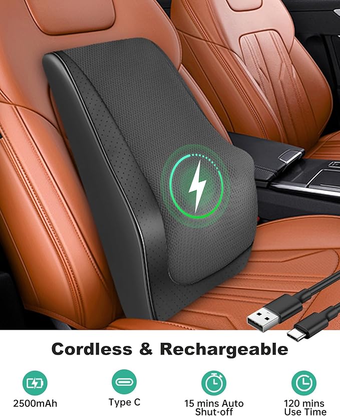 Snailax Cordless Shiatsu Neck Massager with Heat &amp Vibration Back Neck Shoulder Massager for Pain Relief Deep Tissue 4D Kneading Back Massage Pillow Rechargeable Portable Massage