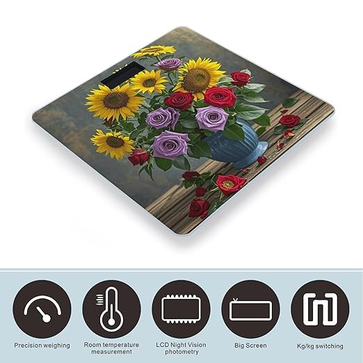 Farm Sunflower Scale for Body Weight Digital Bathroom Scale Accurate Smart Weight Scales with Large Display Weighing Machine High Precision Scales