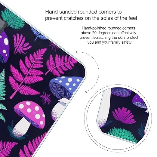 Women's Fashion Automatic Switch Digital Bathroom Weighing Scale Smart Scale Trippy Purple Blue Mushrooms