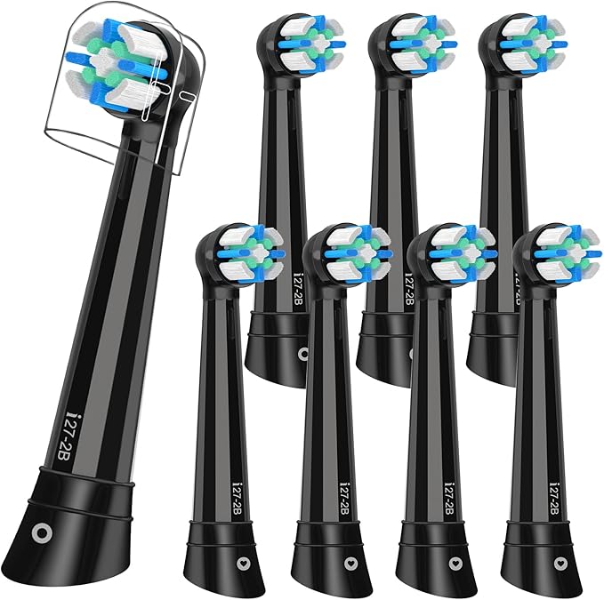 iO Replacement Heads Compatible with Oral B iO Electric ToothbrushPremium Bristles for Deep CleaningCompatible with Oral B iO Series 2/3/4/5/6/7/8/9/10Black