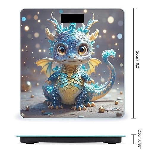Cute Dragon Scale for Body Weight Accurate Digital Bathroom Scale Toughened Glass High Precision Scales Smart Weight Scales with Large LCD Backlight Display Weighing Machine