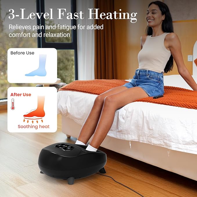 Foot Massager with Heat FSA Eligible HSA Store Upgraded Full Foot Shiatsu Massage for Neuropathy Remote Control Multi-Level Settings Feet Massager for Plantar Fasciitis Gifts for Men Women