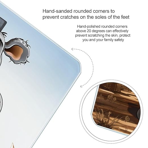 Cartoon Hippo Bathroom Scale Large LCD Backlight Display Digital Scale Rounded Corners Body Scales Automatic Power On/Off Bathroom Scales for Home Bedrooms
