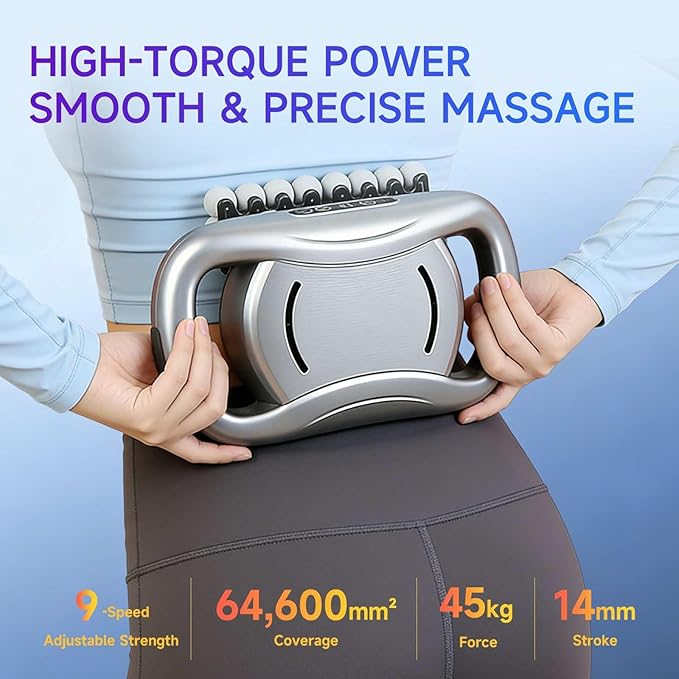 16-Head Massage Gun Set Deep Tissue Percussion Massager Electric Muscle Massager with 9 Adjustable Speeds Portable for Home Gym Office Travel (Gray 42-Head)