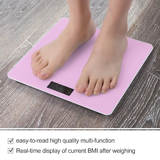 Automatic Switch Digital Bathroom Weighing Scale Smart Scale for Body Weight Pink