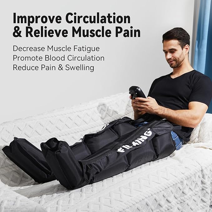 FIT KING Air Compression Recovery SystemDynamic Pressure for Circulation Improvement and Fast RecoverySequential Massage Boots for Athletes (Small)