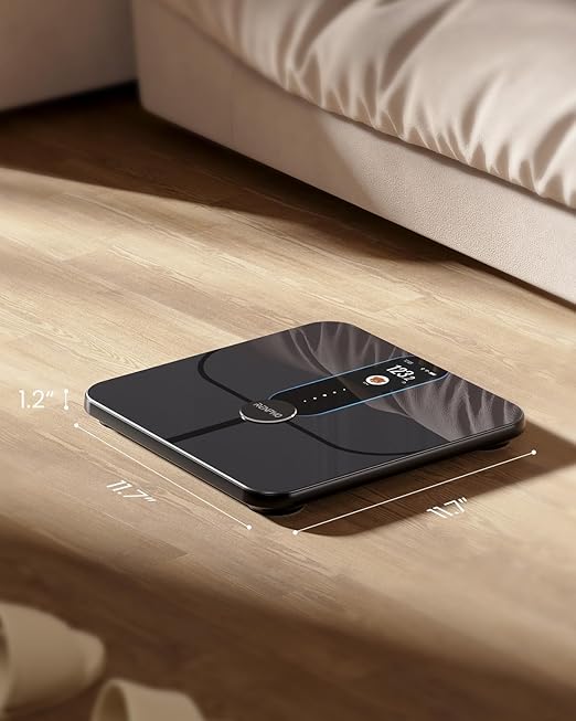RENPHO Smart Scale for Body Weight Fat Digital Bathroom Scale with Color Display Wi-Fi &amp Bluetooth Fitness Equipment for BMI Muscle Mass Composition Rechargeable Elis Nova