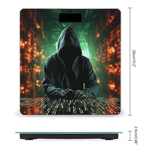 Hacker Attack Scale for Body Weight Anti-Slip Sturdy Tempered Glass Weighing Machine Highly Digital Accurate Bright LCD Bathroom Scale for Household Gift