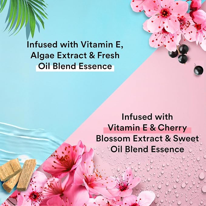 Suave Body Wash Variety Bundle – Ocean Breeze 2-Pack &amp Wild Cherry Blossom Gentle &amp Moisturizing Body Washes with Vitamin E 30 Oz Ea (3 Piece Set)