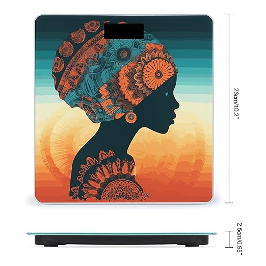 Woman Wearing Headscarf Bathroom Scale for Body Weight with High Precision Large LCD Backlight Display Digital Weighing Scale with BMI Capacity Up to 180kg