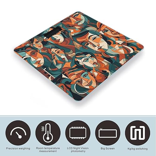 Human Face Pattern Scale for Body Weight Digital Bathroom Scale Accurate Smart Weight Scales with Large Display Weighing Machine High Precision Scales