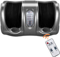 RELAX4LIFE Shiatsu Foot Massage Machine Rolling Massager with Remote Control 4 Programs 3 Modes Touch Panel Electric Calf Deep Kneading for Plantar FasciitisTired Muscle Massaging (Gray)