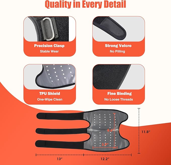 Red Light Therapy Vibration Knee Massager Vibration &amp Heat - 5 Massage Zones 660nm &amp 850nm Wavelengths Rechargeable Heating Pad Knee Wrap Gift for Men and Women