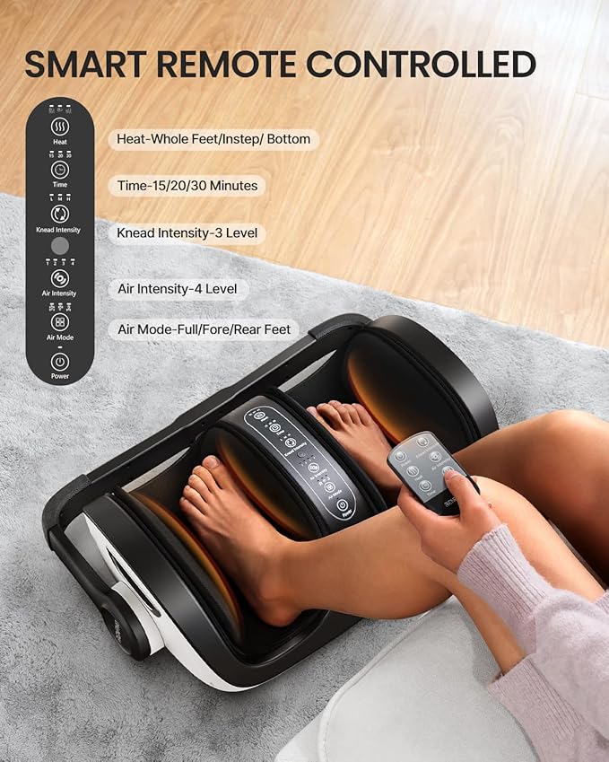 RENPHO Shiatsu Foot Massager with Heat Foot and Calf Massager FSA Eligible Items Only List Deep Kneading Massage for Plantar Fasciitis Relief Birthday Gifts for Women Men Size 14
