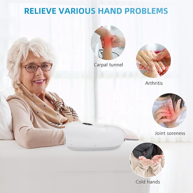 COMFIER Hand Massager with Heat and Compression Cordless Hand Massager for Arthritis and Carpal Tunnel Gifts for Mom Dads Women and Men