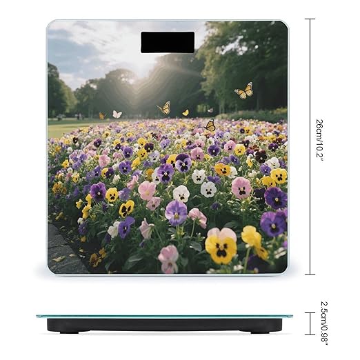 Pansy Perfection Weight Scale Large Digital Bathroom Scales with Bright LED Display Non Slip Digital Scale and Step On Fashion Weighing Machine for Body