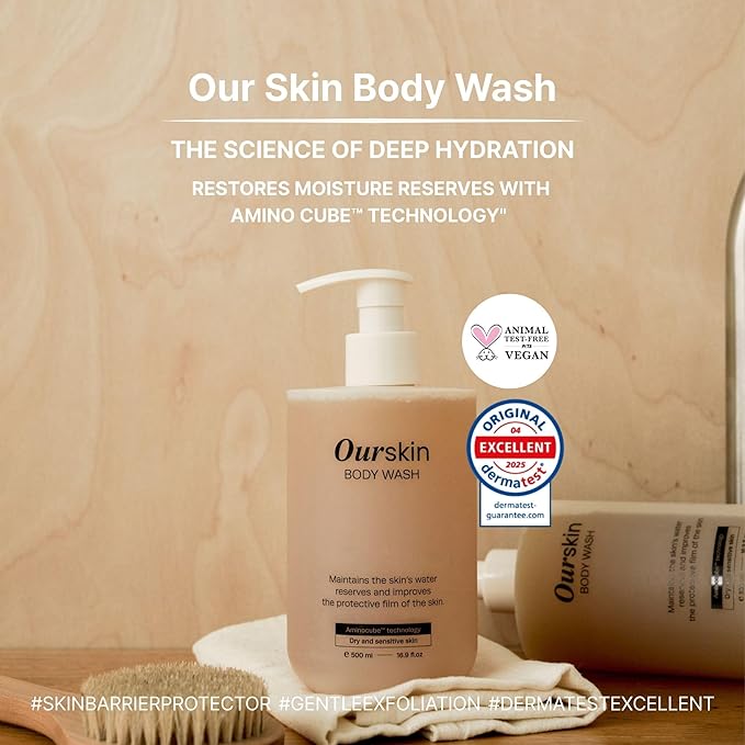 Mongdies Our Skin Body Wash | Amino Cube™ Moisture Technology | Low pH Daily Cleanser for Sensitive &amp Family Skin | Clinically Tested Moisture Care | Vegan &amp EWG Green Grade | 16.9 fl oz | 3 P