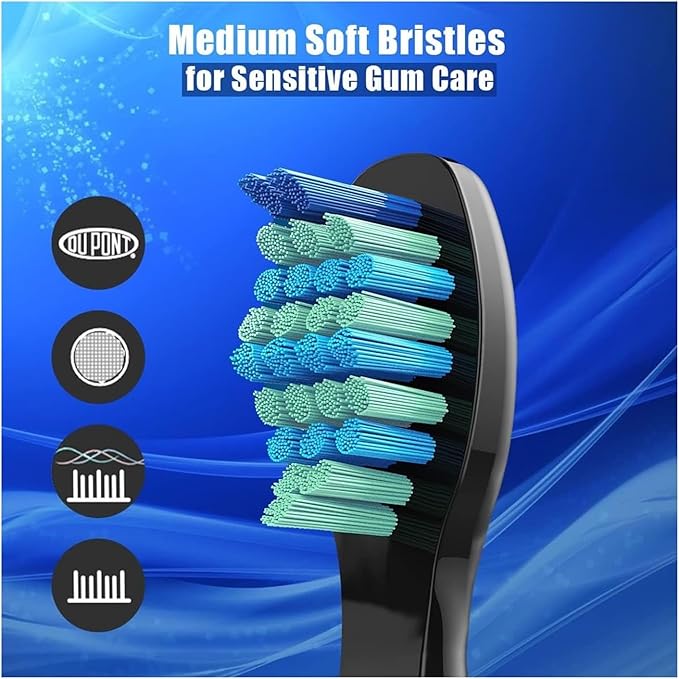 10Pcs Electric Toothbrush Replacement Heads Compatible with SG910/507/958/515/949/575/551(White-10pcs)