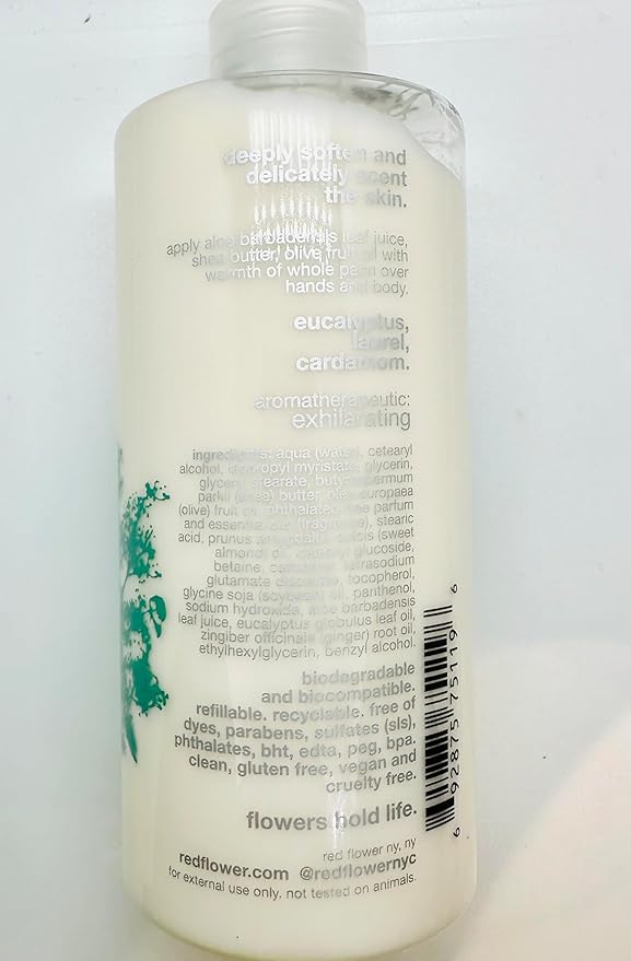 Red Flower Ocean Triple Care Set: Purifying Body Wash Softening Lotion and Ocean Smoothing Hair Conditioner for Hydrated Skin and Silky Hair