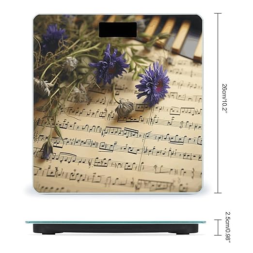 Music Sheet Digital Bathroom Scale for Body Weight Weighing Scale with Backlit LCD Display High Precision Measurements &amp Measures Weight Up to 180kg